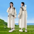 thumbnail image 3 of Female Long Full Body Rainproof Adult Person Raincoat That Separates The Person And The Vehicle Sheer Windbreaker Jacket Womens Coats Size 2x Full Zip Lightweight Womens Raincoat with Hood Rain, 3 of 6
