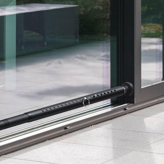 Sliding Door Security Bar, 17-51 inch Adjustable Patio Door Security Bar Childproof Window Safety Bar for Apartment Bedroom Bottom of Door Heavy Duty Interior Black