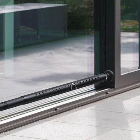 Sliding Door Security Bar, 17-51 inch Adjustable Patio Door Security Bar Childproof Window Safety Bar for Apartment Bedroom Bottom of Door Heavy Duty Interior Black
