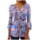 thumbnail image 1 of Camisetas de Cuello en V Mujeres, Impreso 3/4 Manga Blusa Casual Hecha de Cómodo Estante de Imitación para Toda la Temporada de Uso Diario, Camisetas Casuales de Mujer, 1 of 5