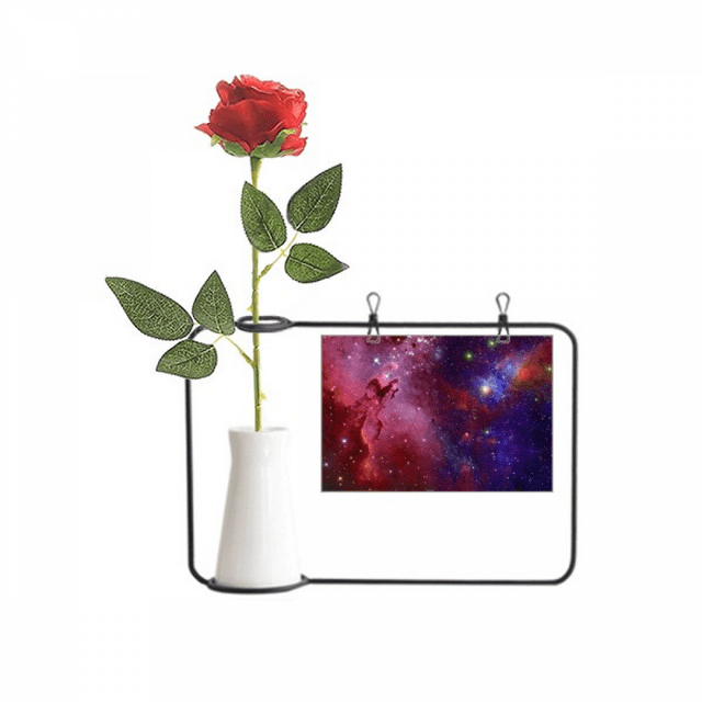 Blue Red Clouds Stars Galaxy Artificial Rose Flower Hanging Vases Decoration Bottle