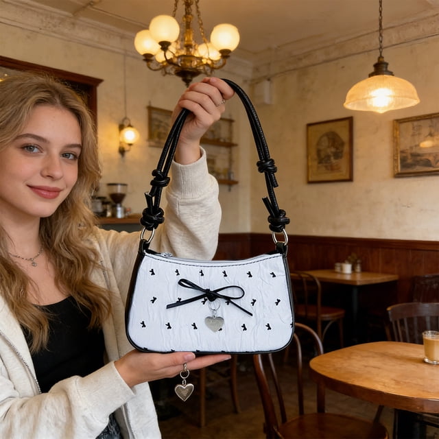 Bolso bandolera informal para mujer y bolso de mano para el brazo | Bolso de hombro de nailon versátil para uso diario | Monedero compacto para teléfono, cartera y maquillaje