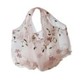 thumbnail image 3 of Bolso de mano con bordado de flores y asas, ideal para ir de compras, picnic o vacaciones. Rosa, 3 of 9