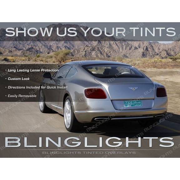 For Bentley Continental GT Tinted Tail Lights Smoked Lamp Overlays Kit Film Lense Protection