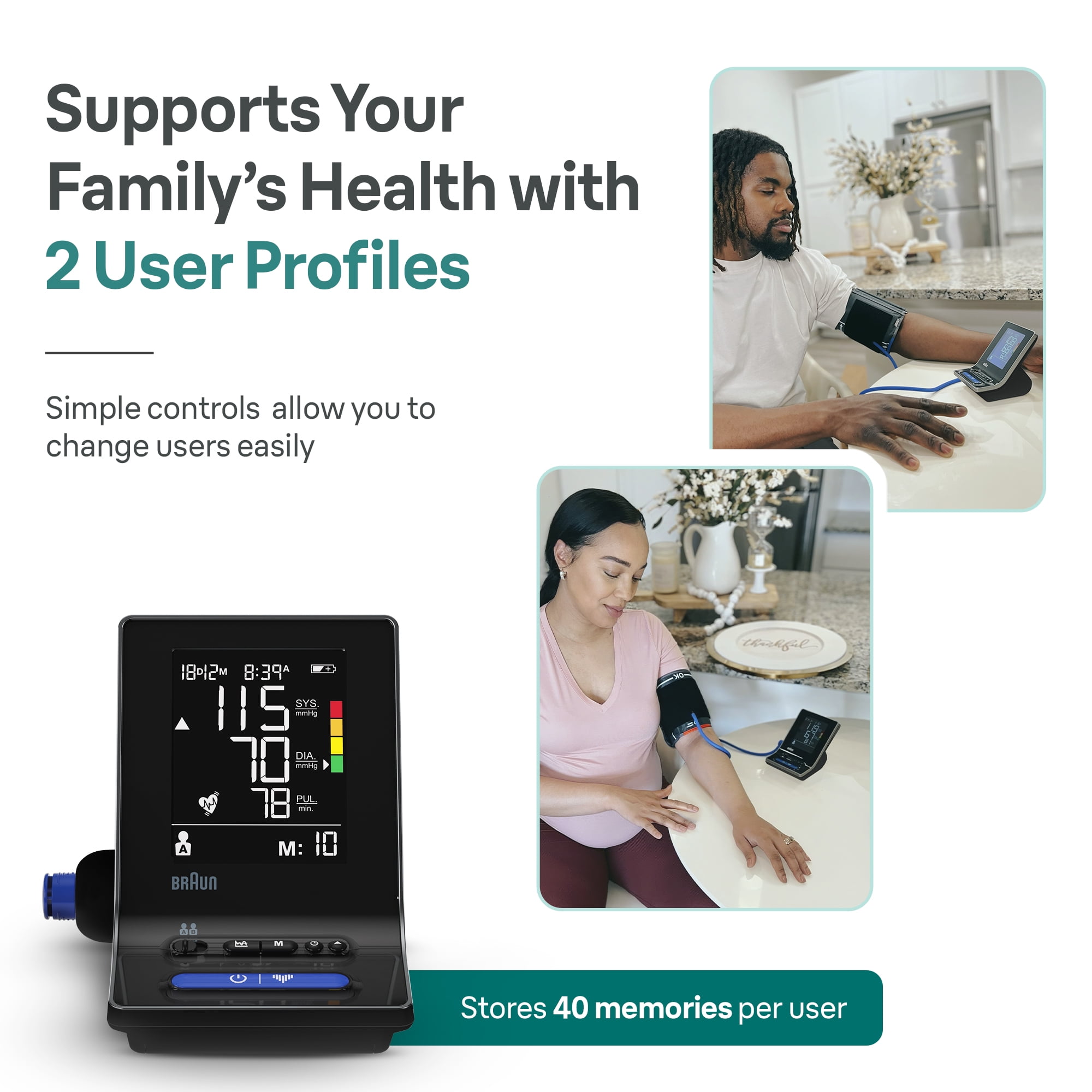 Braun ExactFit 3 Upper Arm Blood Pressure Monitor, Blood Pressure Monitors for Home Use, Two Cuff Sizes, FSA & HSA Eligible, BUA6120US