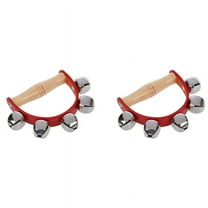 2X Tambourine Handbell Kid Child Early Educational Musical Instrument Rhythm Shaking Small Jingle Toy Tool