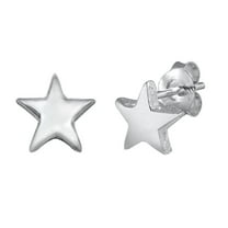 Sterling Silver High Polished Star Dream Space Celestial Stud Earrings 925 New Jewelry Female Unisex