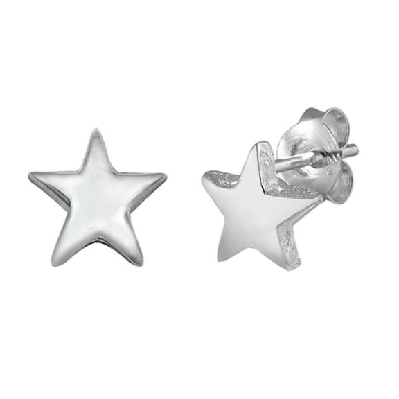 Sterling Silver High Polished Star Dream Space Celestial Stud Earrings 925 New Jewelry Female Unisex