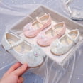 thumbnail image 5 of Huowey Kids Girls Sandals Shoes Fashion Simple Cute Bow Pearl Decoration Versatile Flat Bottom Comfortable Princess Shoes Trendy Footwear, 6.5-7 Years, 5 of 9
