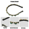 thumbnail image 4 of Unique Bargains 1 Pcs Faux Pearl Rhinestone Headband Bling Padded Hairband Sparkle for Women Green 0.59 Inch Wide, 4 of 7