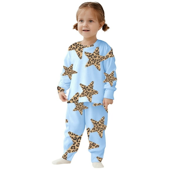 Girls 2 Piece Pajama Set Cute Print Sleepwear Soft Long Sleeve Top And Pants Matching Nightwear Outfit For Toddlers Kids Children 2 To 10 Years Old