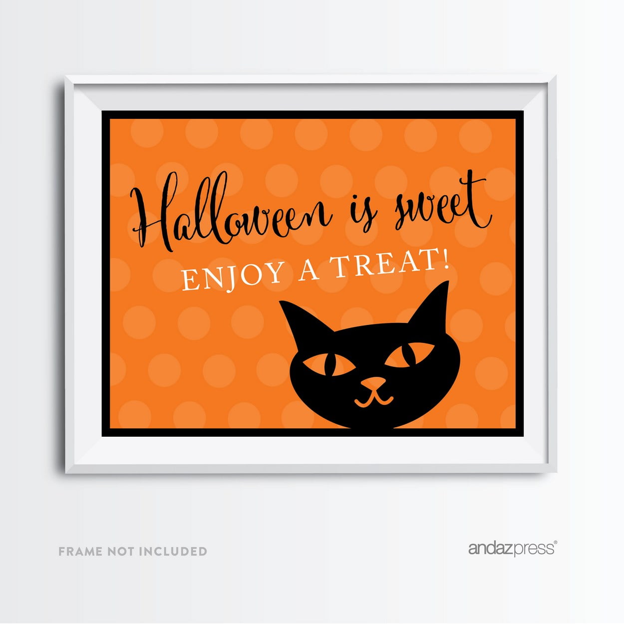 Halloween Is Sweet, Enjoy A Treat Black & Orange Classic Halloween