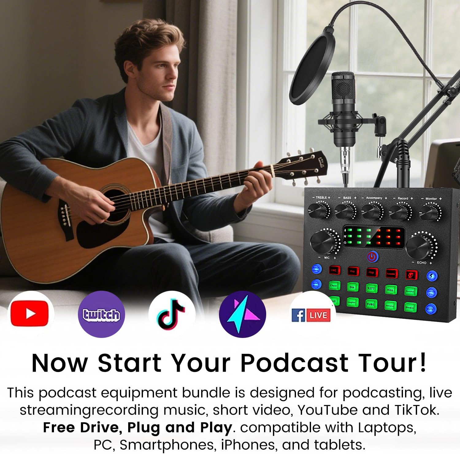 ZealSound Podcast Equipment Studio Bundle With Voice Changer photo 6