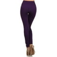 thumbnail image 3 of Lady's Seamless Fleece Leggings Workout Running Full Length Pants, Purple, Plus, 3 of 6
