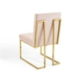 thumbnail image 3 of Side Dining Chair, Velvet, Metal Steel, Gold Pink, Modern Contemporary Urban Design, Kitchen Room Cafe Bistro Restaurant Hospitality, 3 of 9