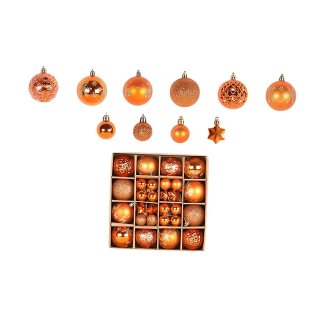 44 x Adornos de bolas de Navidad Bolas de Navidad Colgantes grandes Juego de decoración de árbol de Navidad para bodas, fiestas, celebraciones y vacac Naranja