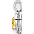 thumbnail image 2 of 14K White Gold Citrine And Diamond Heart Pendant (17 X 10) Made In India xbs474, 2 of 5