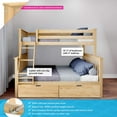 thumbnail image 2 of BEDSMART Lits Superposés Simple sur Double en Bois Massif avec Rangement / Naturel, 2 of 6
