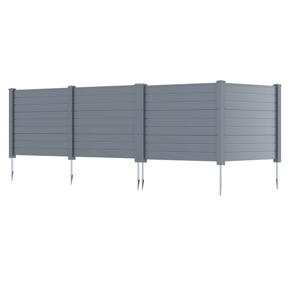 Gymax 48'' x 38'' Air Conditioner Fence 4 Panels w/Metal Ground Stakes No Dig Trash Can