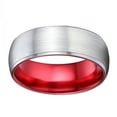 thumbnail image 5 of Wedding Rings For Men or Women. 8mm Gray Tungsten Wedding Band w Red Inside, 5 of 6