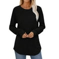 thumbnail image 3 of BSDJILFG Long Sleeve Sweaters for Women Casual Textured Ribbed Knit Shirt Raglan T-Shirt Crewneck Pullover Tops,Lightweight,Sizes S-2XL, 3 of 7