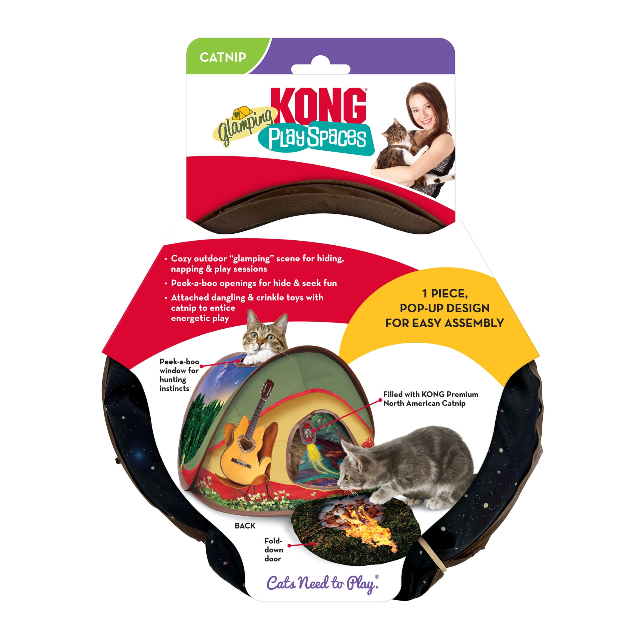 KONG Play Spaces Glamping Tent, Foldable Cat Toy