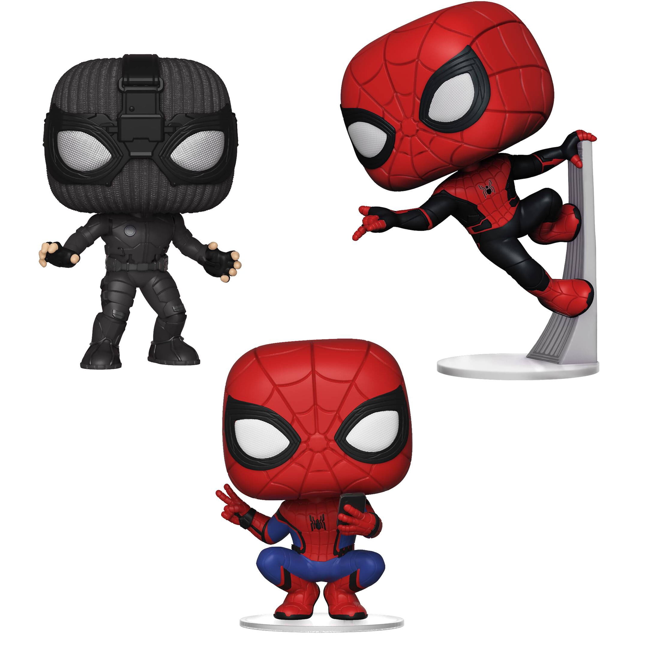 Funko POP! Marvel Spider-Man Far From Home Collectors Set - Spider Man  Stealth Suit, Spider Man Hero Suit, Spider Man Upgraded Suit 