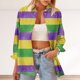 thumbnail image 4 of Camisetas de Manga Larga V Cuello para las Mujeres Navidad Impresión Botón Delantero Blusa Casual, Mujer V Cuello Manga Larga Tops Vacaciones, 4 of 9