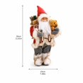 thumbnail image 2 of Freestanding Santa Claus Plush Figure with Vintage Rustic Design and Teddy Bear, Red and Gray, for Living Room Mantel Display, Christmas Decoration, 2 of 3