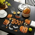 thumbnail image 7 of Placemats Halloween Bat Boo Bat Table Mats Set of 4 12x18in Inch Seasonal Fall Holiday Place Mats Washable Anti-Skid Table Mats for Wedding Restaurant & Camping, 7 of 7