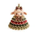 thumbnail image 2 of Crochet Christmas Tree Kit DIY Holiday Craft Set, with Knitted Cotton Yarn for Tabletop Shelf Mantel Festive Home Decor Gift, Christmas Gifts for Family and Friends(Goat), 2 of 7