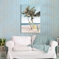 thumbnail image 4 of Beach Seaside Canvas Wall Art: Coastal Coconut Trees Painting Ocean Swing Hanging on Palm Tree Picture Seascape Sunset Artwork Decor for Living Room Bathroom 16" x 12", 4 of 6