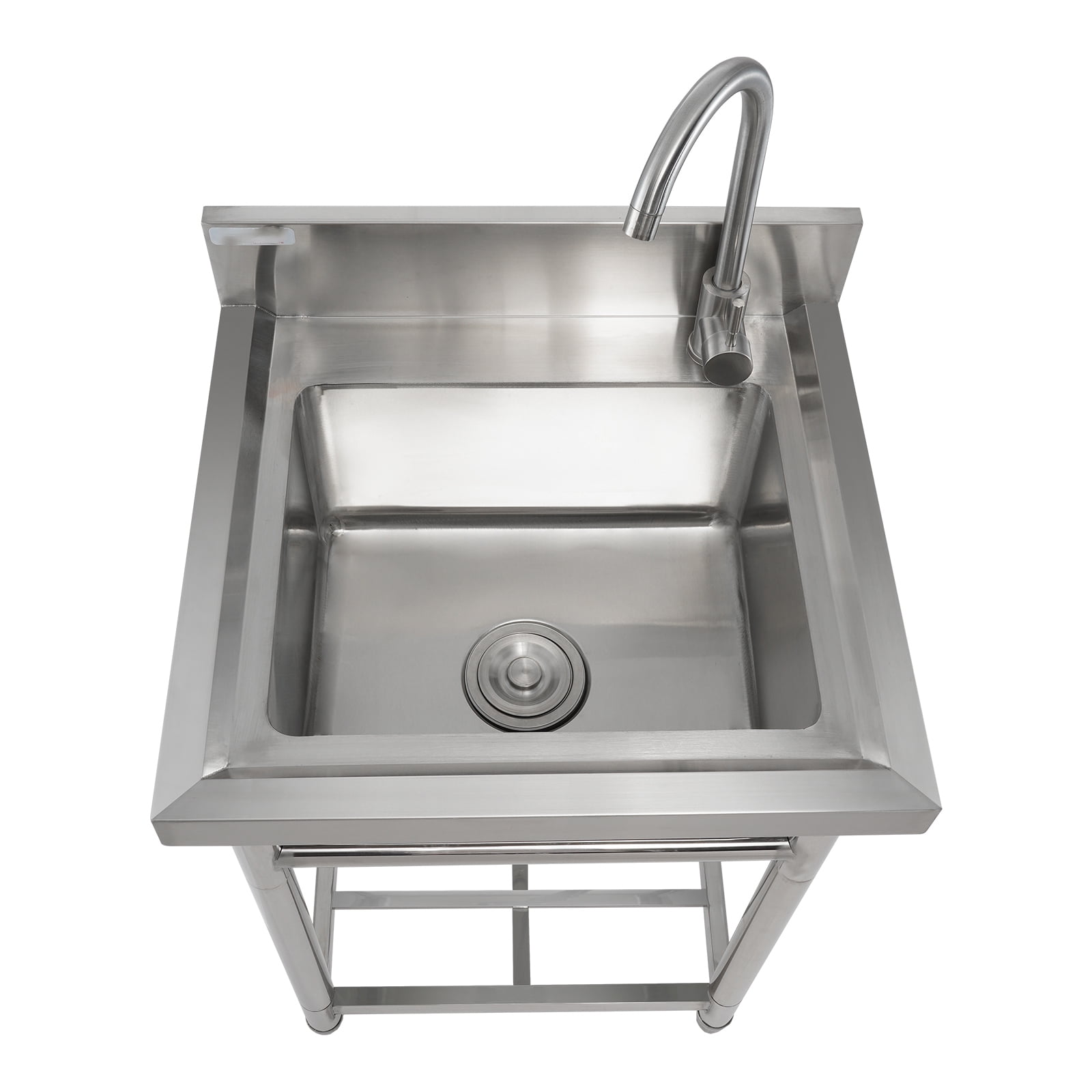 KFFKFF Commercial Utility & Prep Sink Single Bowl Sinks 21.7 x 19.7 x 37.4 in