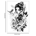 thumbnail image 4 of Cuadros Decorativos 6PCS Etiqueta engomada del tatuaje de imitación Impermeable Medio brazo Japón Geisha Etiqueta engomada del tatuaje Wdftyju embutido en tela, 4 of 4