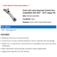 thumbnail image 2 of Front Left Lower Rearward Control Arm - Compatible with 2007 - 2015 Jaguar XK 2008 2009 2010 2011 2012 2013 2014, 2 of 2
