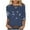 Dark Blue Plus Size Blouse for Women_h, variant on CYMMPU Blouses for Women Dressy Casual V Neck Loose Fit 3/4 Sleeve Fall Trendy Shirts Flower Printed T-Shirts Spring Tops Business Elegant Work Tops T-Shirts S
