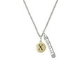 thumbnail image 2 of Delight Jewelry Goldtone Capital Letter - X - Pebble Disc - Silvertone Courage Strength Wisdom Honesty Bar Charm Necklace, 23", 2 of 4