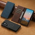 thumbnail image 5 of Dteck Flip Wallet Case for Samsung Galaxy S25 Ultra, For S25 Ultra Magnetic Case Compatible with MagSafe, Matte PU Leather Magnetic Folio Cover with Card Holder, Shockproof Durable Phone Cover,Brown, 5 of 5