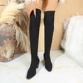 thumbnail image 6 of Thigh High Block Heel Boot Women Pointed Toe Stretch Over The Knee Boots, 6 of 8