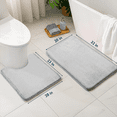 thumbnail image 2 of ComfiTime 2 Piece Bathroom Rugs Set – Thick Memory Foam, Non-Slip Bath Mat, Soft Plush Velvet Top, Ultra Absorbent, Small, Large & Long Rugs for Bathroom Floor, Soft Gray, 20*32 & Contour Rug, 2 of 11
