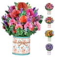 thumbnail image 3 of Mother's Day Gifts Flowers​ 3D Floral Basket Card Blue Base Multicolor Paper Blooms Butterfly Accent Greeting Card for Holiday Party, 3 of 3