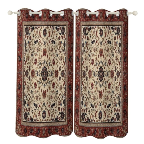 Bohemia 2pcs Blackout Curtains For Living Room Bedroom Grommet Top Window Set for Left And Right Biparting Open