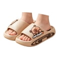 thumbnail image 3 of Boys Girls Sporty Slippers Kids Open Toe Thick Sole Slides Lightweight Sandals for Summer Daily Play Khaki Size 9.5-10 Years, 3 of 6