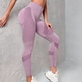 thumbnail image 2 of Women's Seamless Yoga Pants High Waist Tummy Control Leggings with Pockets, Butt Lifting Workout Running Tights Wine S, 2 of 4