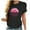 Black, variant on WREESH Womens Fashion T-Shirts Spring Summer Casual Round Neck Printed Short Sleeved T-Shirt Top Pullover Pink