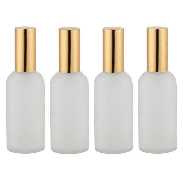 4 botellas de perfume en aerosol portátiles, recargables, de vidrio, con atomizador para aceites esenciales.