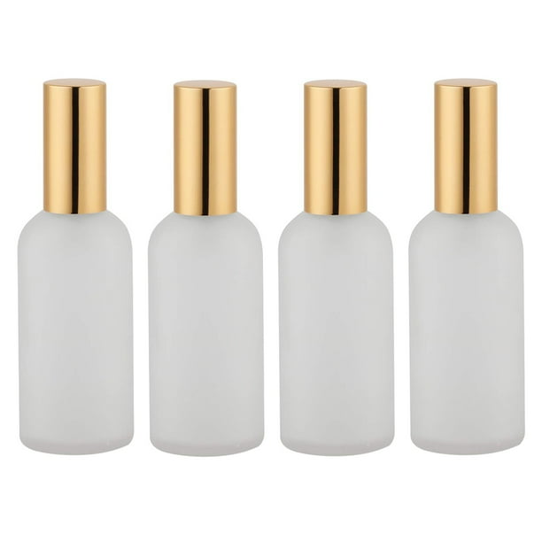 4 botellas de perfume en aerosol portátiles, recargables, de vidrio, con atomizador para aceites esenciales.