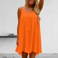 thumbnail image 6 of Skymirror Women Beach Dress Hollow Out Fishnet Sleeveless Loose Solid Color Dress-up Off Shoulder Spaghetti Strap Vacation Mini Dress Female Clothes, 6 of 8