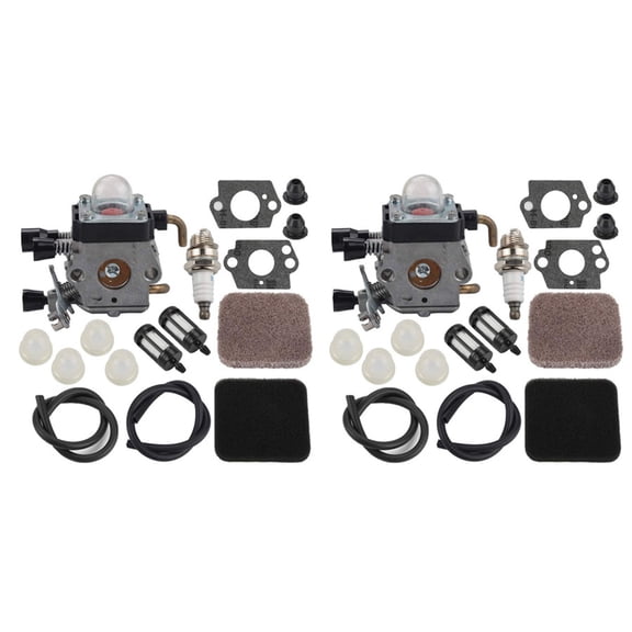 2X FS85 FS80 Carburetor for FS75 FS80R FS85 FS85RX String Trimmer Weedeater C1Q-S97 with Fuel Repower Kit,Silver & black