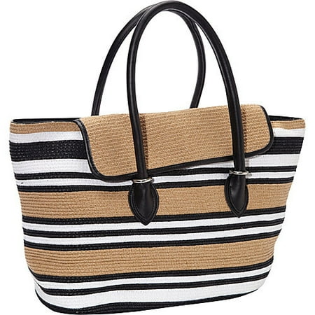 Magid Mix Stripe Paper Straw Tote